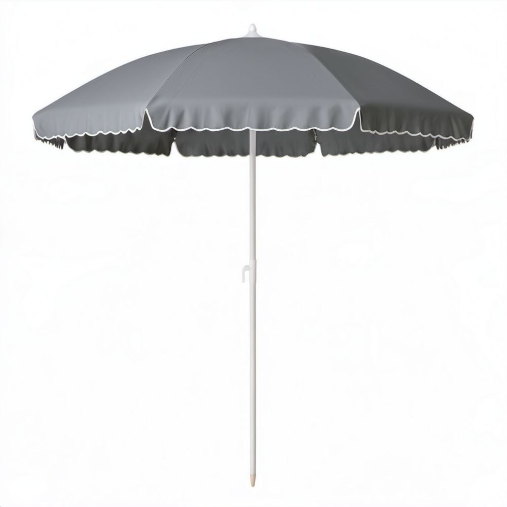 Okrągły parasol ogrodowy z poliestru, szary, Ø 200 cm, wys. 210 cm