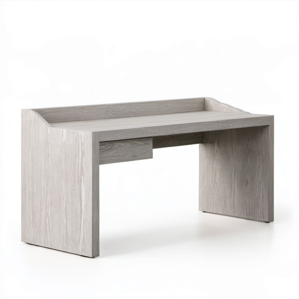 Prostokątne biurko jasnoszare z płyty wiórowej laminowanej 100 x 50 x 75 cm z szufladą