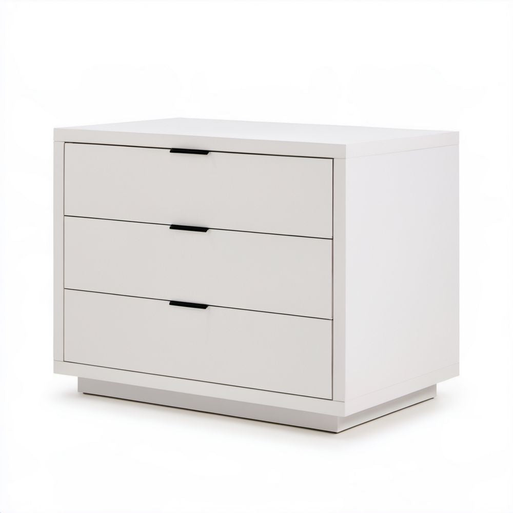 Biała szafka nocna MDF z 3 szufladami 80 x 40 x 65 cm