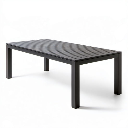 Prostokątny stół ogrodowy aluminiowy grafitowy 180 x 90 x 75 cm