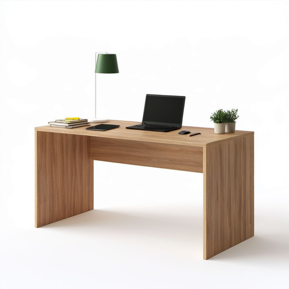 Prostokątne biurko orzechowe z płyty wiórowej laminowanej 120 x 60 x 75 cm