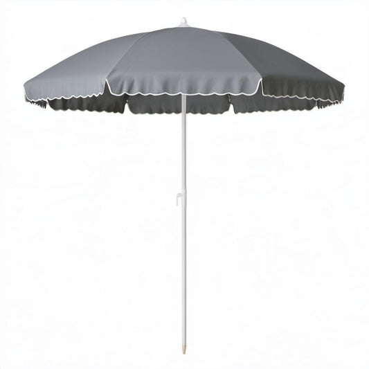 Okrągły parasol ogrodowy z poliestru, szary, Ø 200 cm, wys. 210 cm