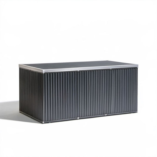 Aluminiowa skrzynia ogrodowa antracytowo-srebrna 132 x 71 x 73 cm, 680 l