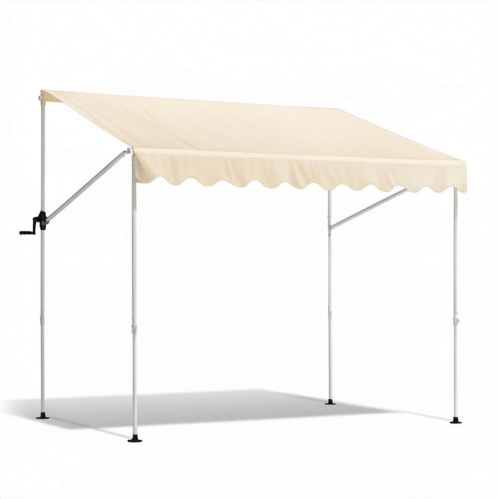 Wolnostojąca markiza tarasowa kremowa z aluminium i poliestru 300 x 300 x 250 cm